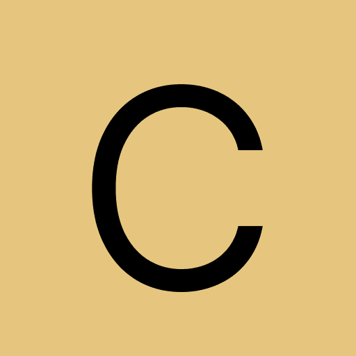 The letter "C" on a beige background.